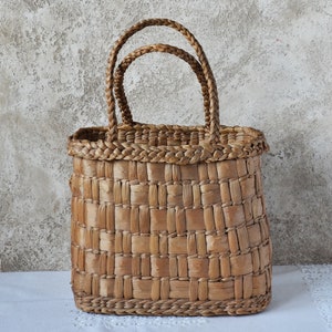 Vintage Straw Bag, Straw basket Summer Carrycot Bag, Beach bag, Вicker Bag, Eco Handbag, Vintage Straw Bag, Woven Straw Bag 1990s
