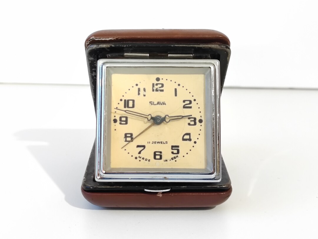Vintage Travel Clock Slava 11 Jewels, Alarm Clock Made in USSR ...