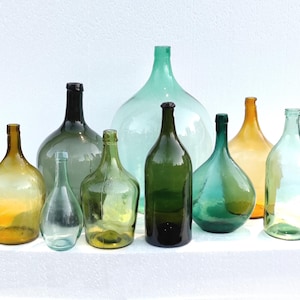 Vintage Glass Demijohn, Glass Wine Demijohn, Carboy Wine Bottle 1970s, Unique Rustic Home Decor, Antique Wine Bottle, Modern Farmhouse Decor