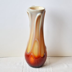 Vintage Flower Vase Glass, Bathroom Vase Floral Arrangements, 1970s. SIP Glass Vase Flowers Bouquets, Massive Vase 14 Inches Tall, Mum Gift