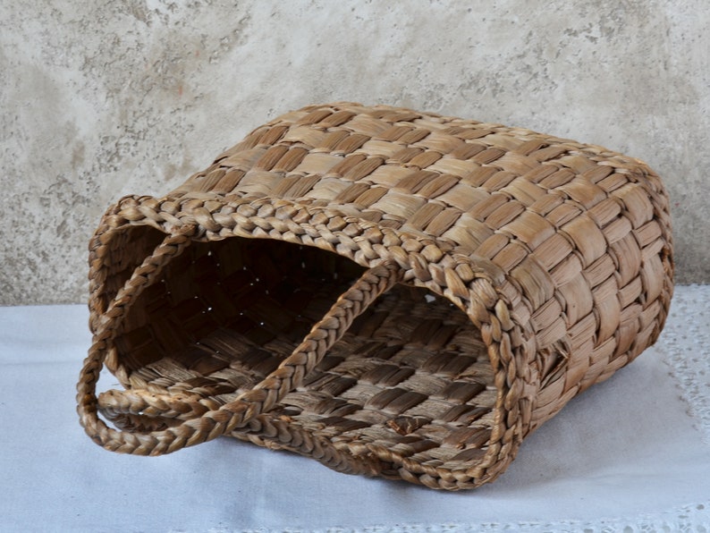 Vintage Straw Bag, Straw basket Summer Carrycot Bag, Beach bag, Вicker Bag, Eco Handbag, Vintage Straw Bag, Woven Straw Bag 1990s