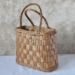 Vintage Straw Bag, Straw basket Summer Carrycot Bag, Beach bag, Вicker Bag, Eco Handbag, Vintage Straw Bag, Woven Straw Bag 1990s
