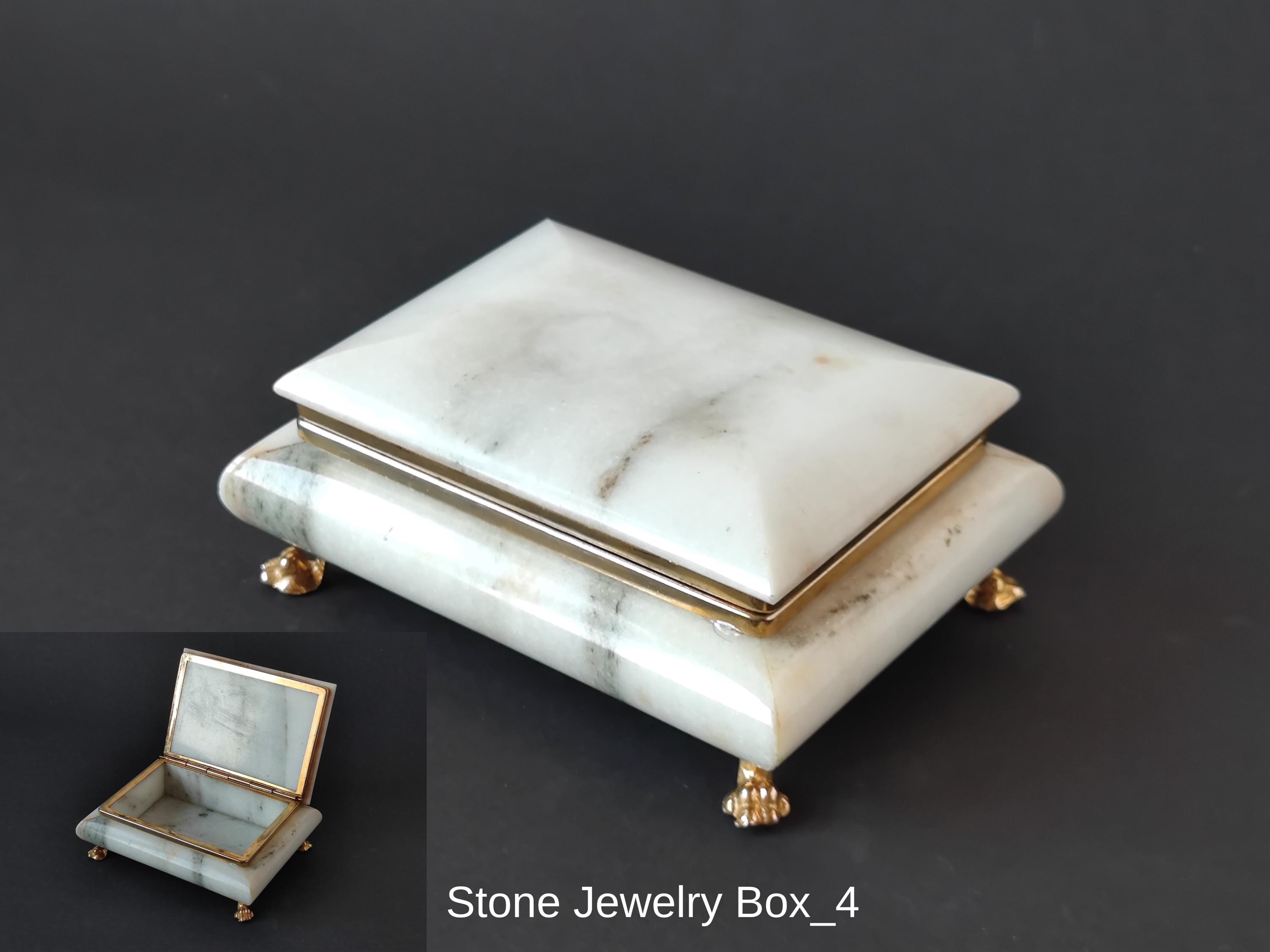 大理石のジュエリーボックス、アンティークの小物入れ、ヴィンテージの