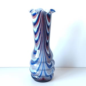 Colored Glass Vase by VB Vetreria Borgonovo Opaline Florence Design Carlo Moretti, Vintage Pop Art Glass Vase Mid-Century Modern 70s Italian