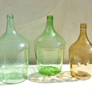 Vintage Glass Demijohn, French Green Glass Wine Demijohn, Carboy Wine Bottle, Unique Rustic Home Decor, Antique Wine Bottle Farmhouse Decor
