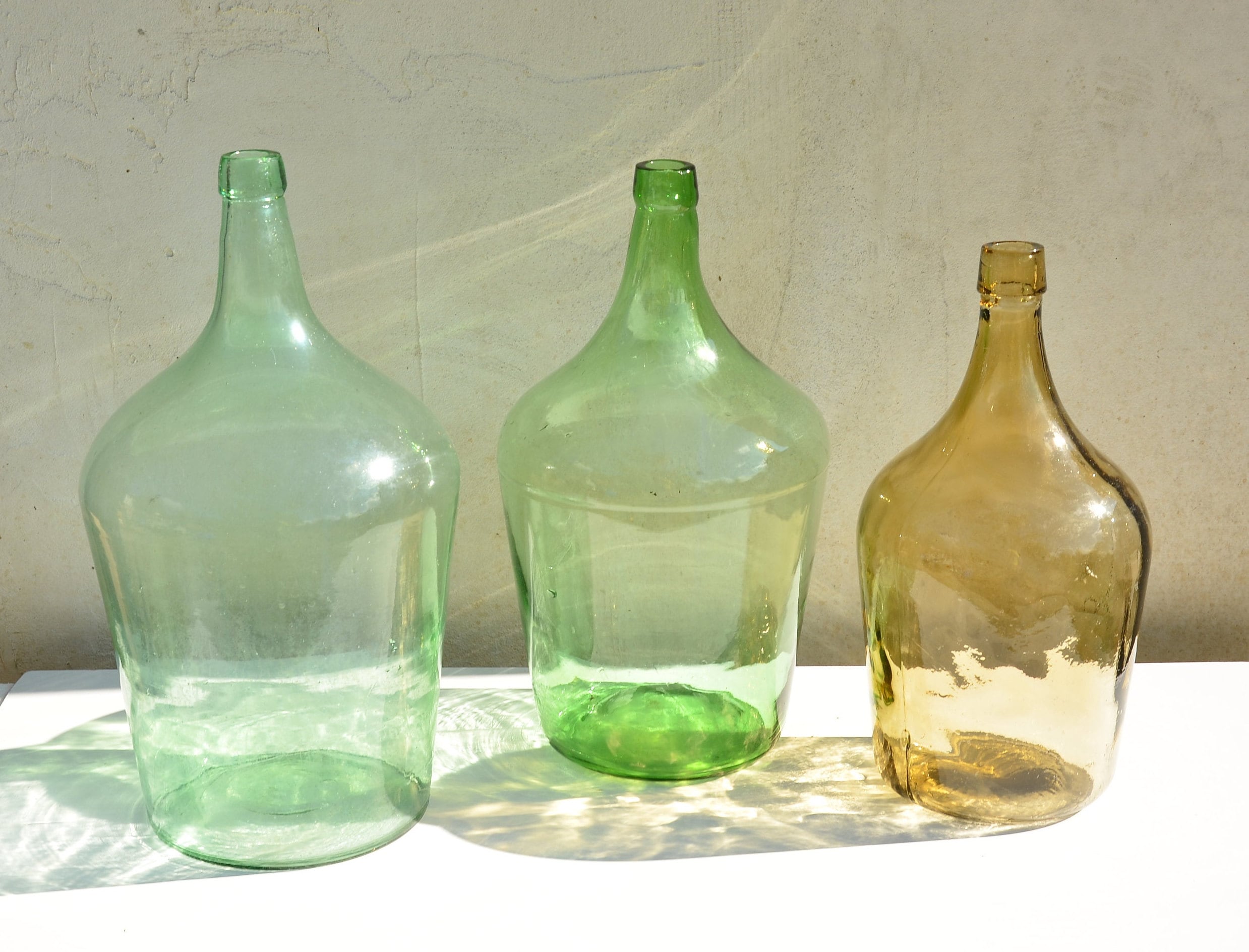 Vintage Glass Demijohn, French Green Glass Wine Demijohn, Carboy Wine Bottle, Unique Rustic Home Decor, Antique Wine Bottle Farmhouse Decor