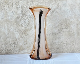 Flower Vase Table Decor Living Room Colored Glass Vase Gift for New Home Unusual Shape Blown Glass Centerpiece Home Decor 14 Inches Tall
