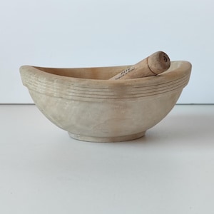 Vintage Wooden Spice Mortar and Pestle, Retro Home Decor, Old Mortar, Herb or Garlic Grinder, Retro Pounder, Primitive Tools Farmhouse 1980s