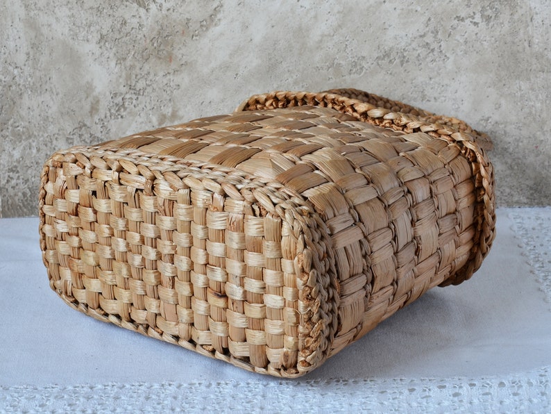 Vintage Straw Bag, Straw basket Summer Carrycot Bag, Beach bag, Вicker Bag, Eco Handbag, Vintage Straw Bag, Woven Straw Bag 1990s