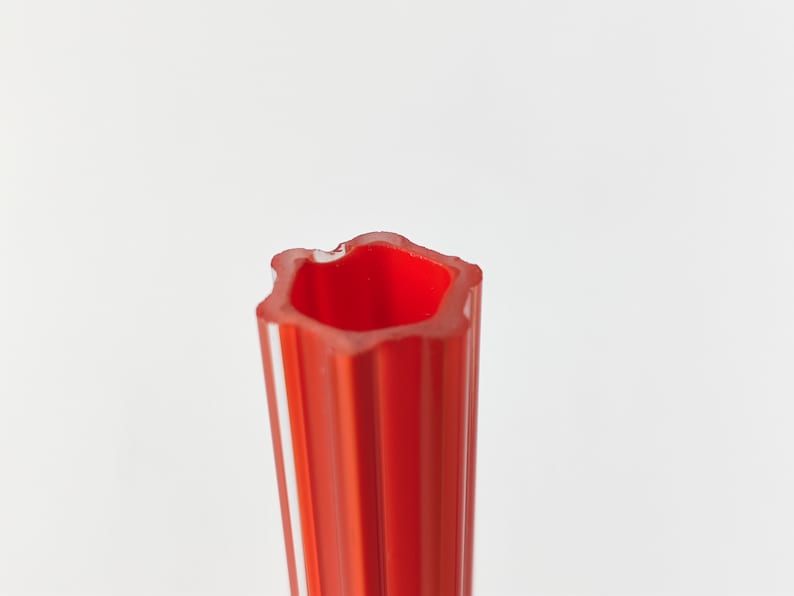 Vintage Vase Flowers, Retro Table Centerpiece Decor 80s Glass Vase Tall 8", Red and Blue Color Blown Glass Vase, Mom's Gift Decorative Vase 1980s