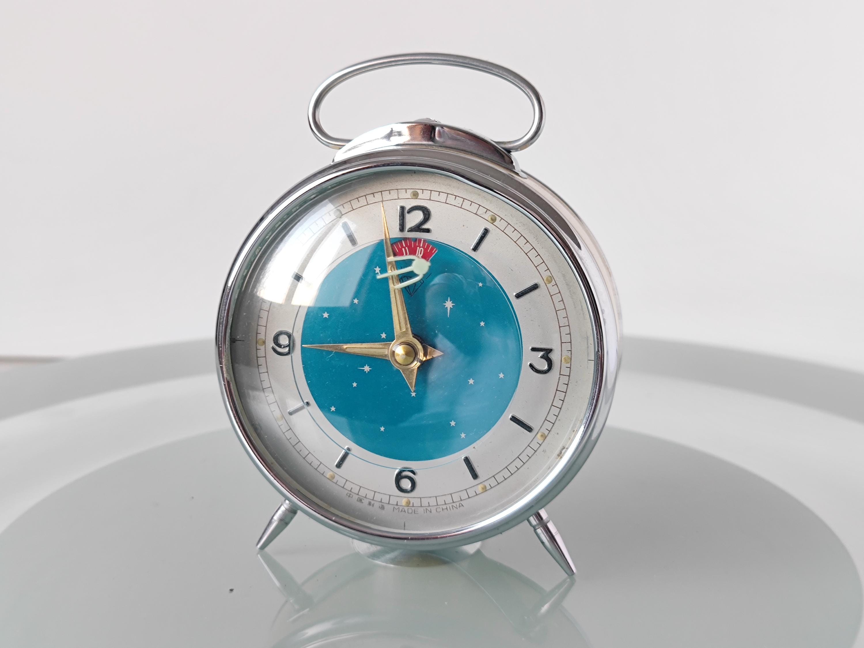 Vintage Mechanical Alarm Clock Diamond Shanghai, Space Age Design