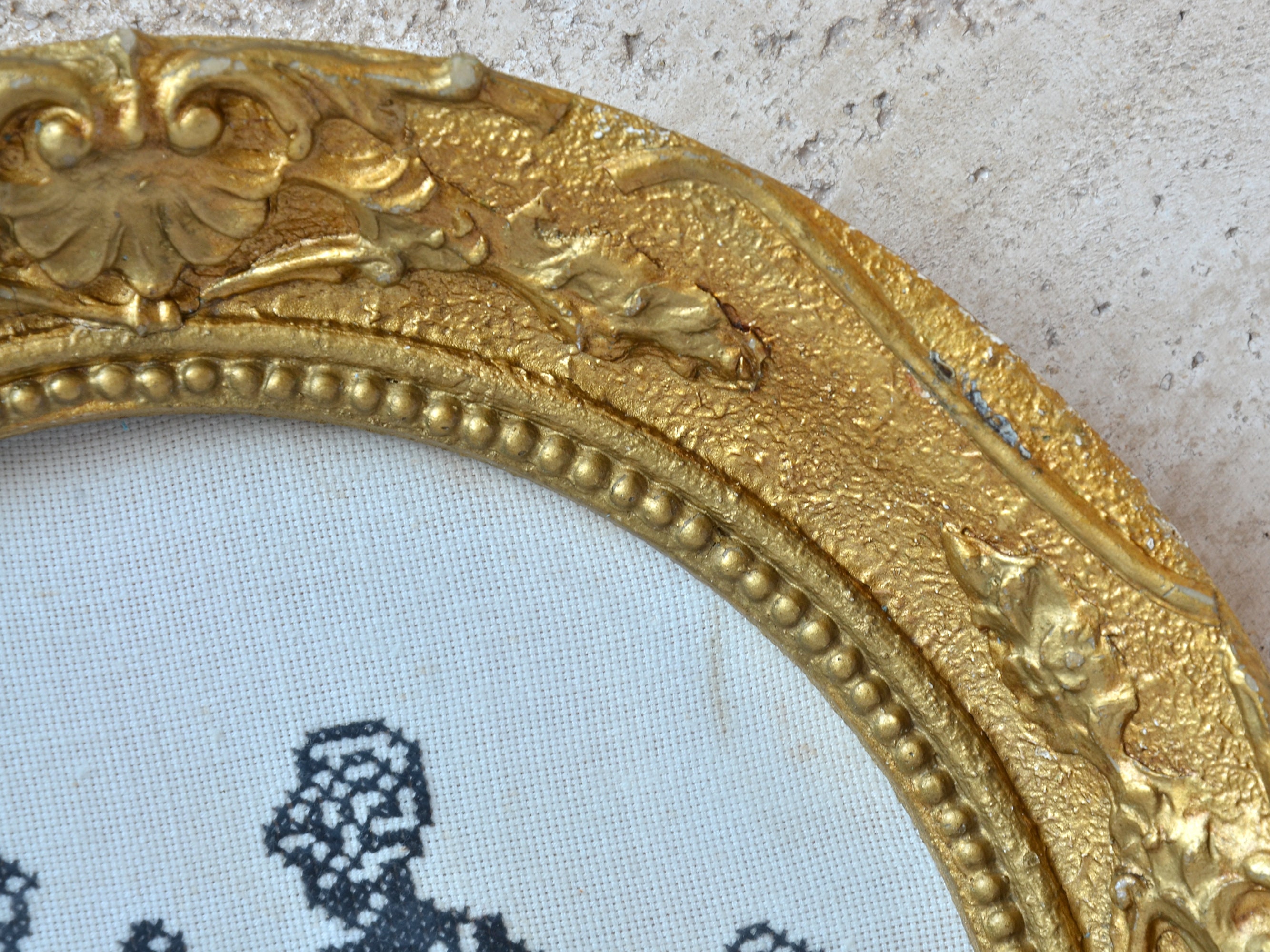 Vintage Ornate Gold Frame With Hand Embroidered Tapestry Etsy
