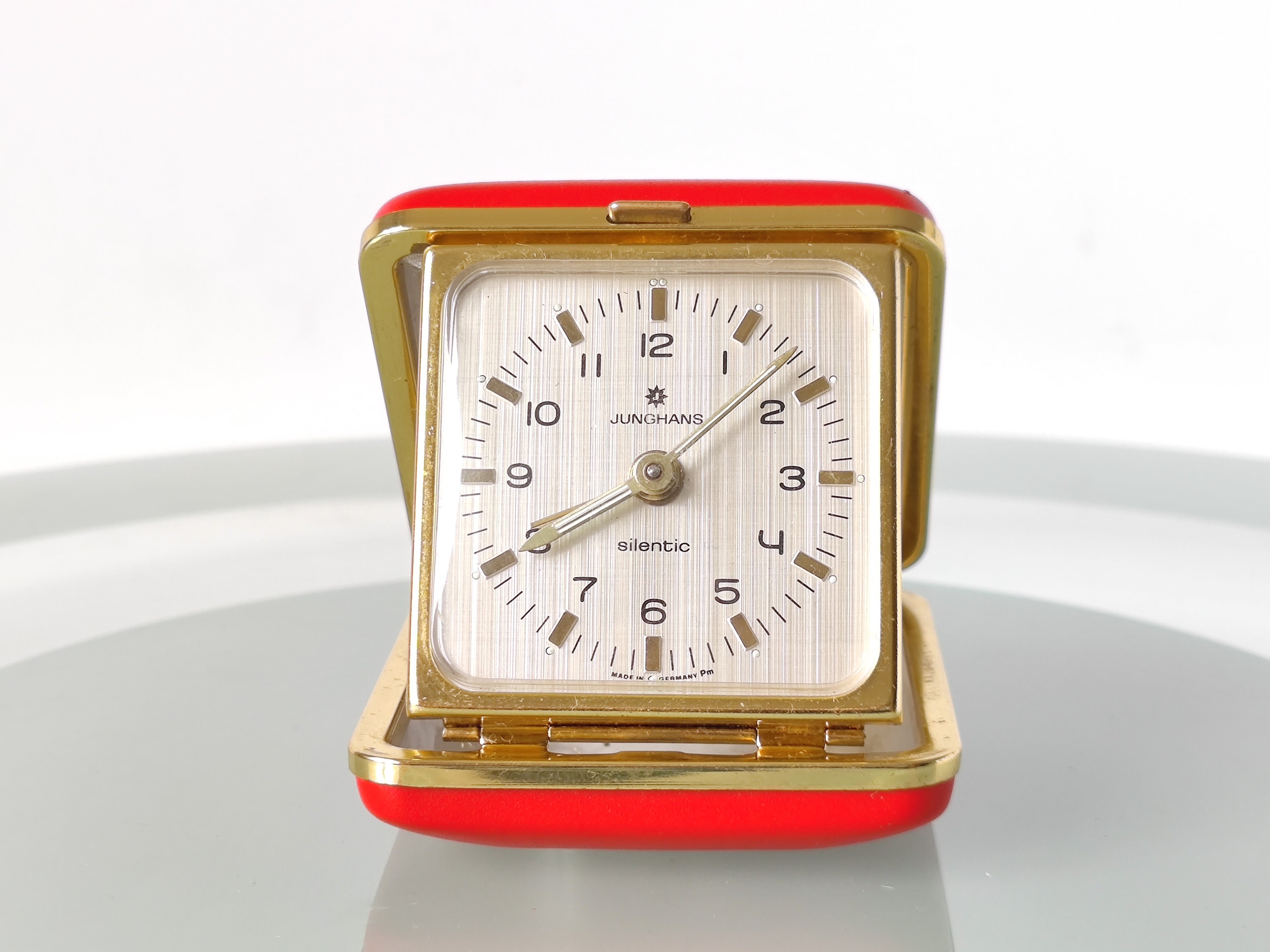 Vintage Reiseuhr Junghans Silentic, Aufziehwecker, Wecker Made in