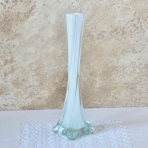 Glass Vase Tall 8", Vintage Vase Flowers, Retro Table Centerpiece Decor 1980s, Variations Color Blown Glass Vase, Mom's Gift Decorative Vase