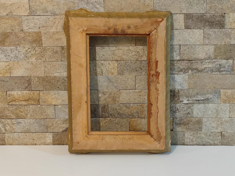 Baroque Frame Gold, Ornate Gold Frame, Antique Frame Photo Art Gallery, Style Rococo Frame 19 x 13", Vintage Frame Rectangular Wood - Gesso