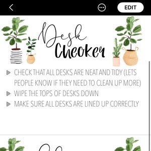 Editable Classroom Jobs List (Digital File)