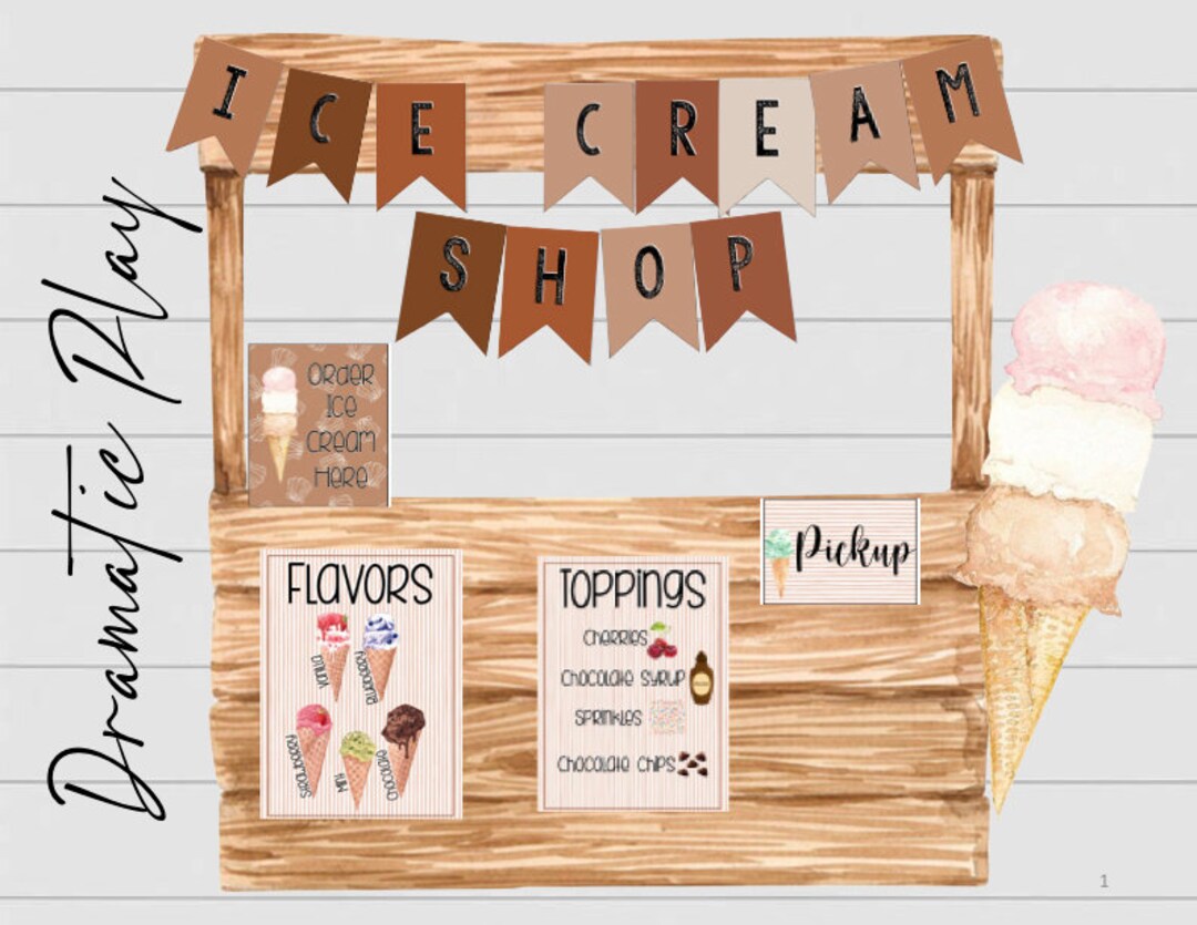 Ice Cream Shop Dramatic Play - Etsy