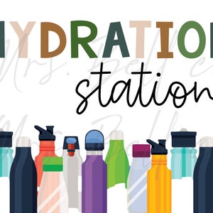 Hydration Station Print: Water Bottle Art (Digital Download)