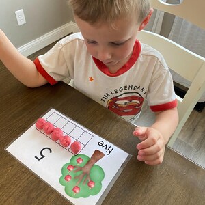 Apple Tree Counting Mats: Number Recognition, Sensory Play (PDF) - Etsy