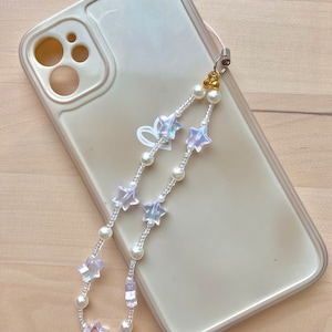 Kryształowy Stardust Błyszczący Perłowy Telefon Charm | Pasek Telefoniczny | Łańcuszek Telefoniczny | Pomysł Na Prezent
