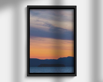 Printable Digital Photo of Vermont Sunset Over Lake Champlain