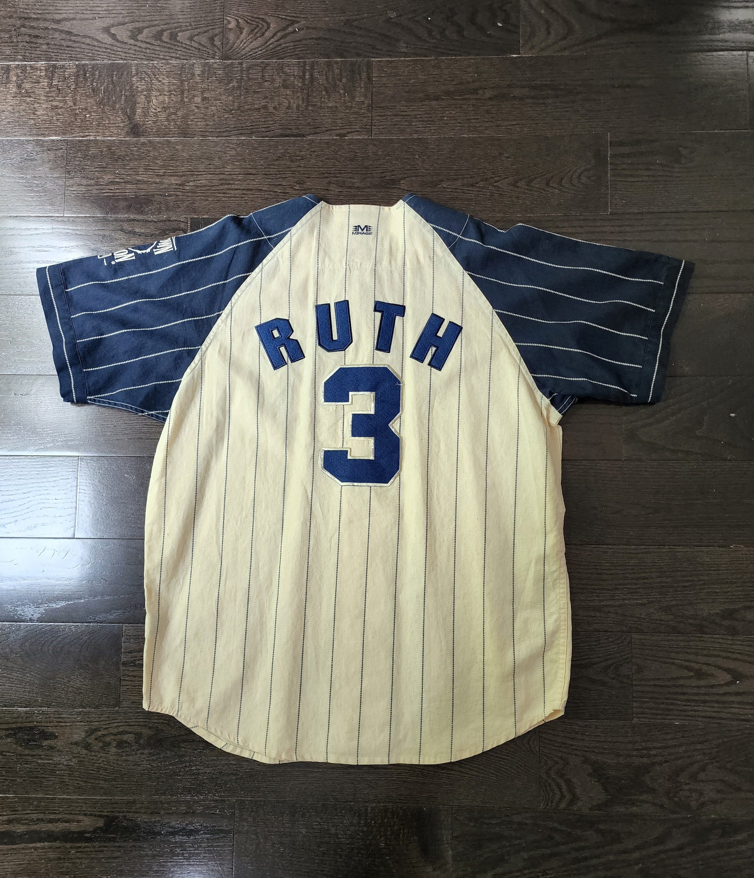 VTG Babe Ruth #3 New York Yankees Mirage Cooperstown Jersey Men's LARGE