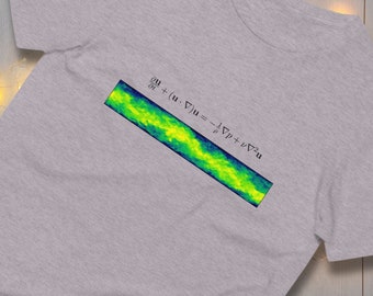 Navier-Stokes equation Unisex Short-Sleeve Shirt, Geeky T-Shirt for Flow Physics Fluid Mechanics Lovers, Mechanical Engineering  Science Tee