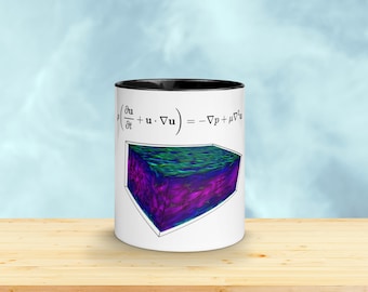 Flow Physics Fluid Mechanics Cup, Navier-Stokes equation ceramic 11 oz Mug , Science Coffee/Tea Mug, Functional Gift for Engineer Physicist