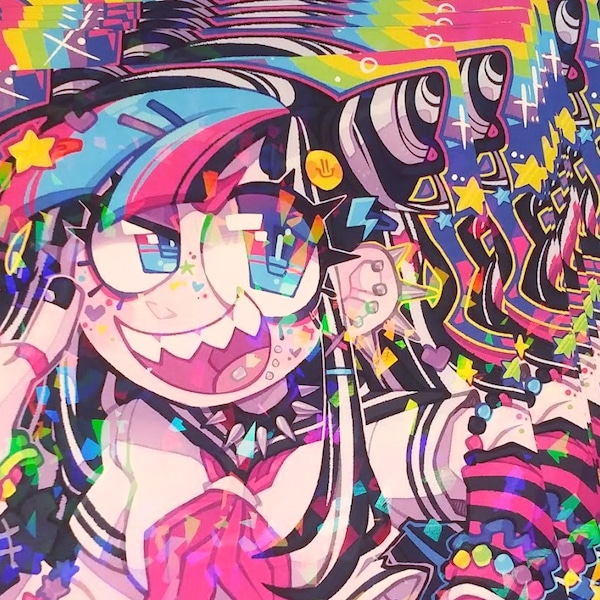 Ibuki Mioda Holographic Art Print // Danganronpa V2 // 8.5 x 6.5 in