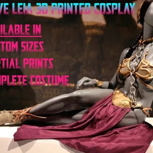 Slave Leia 3D-geprint pantser Volledige set Meerdere maten