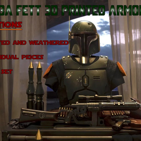 Boba Fett 3D Printed Armor Full set Multiple sizes
