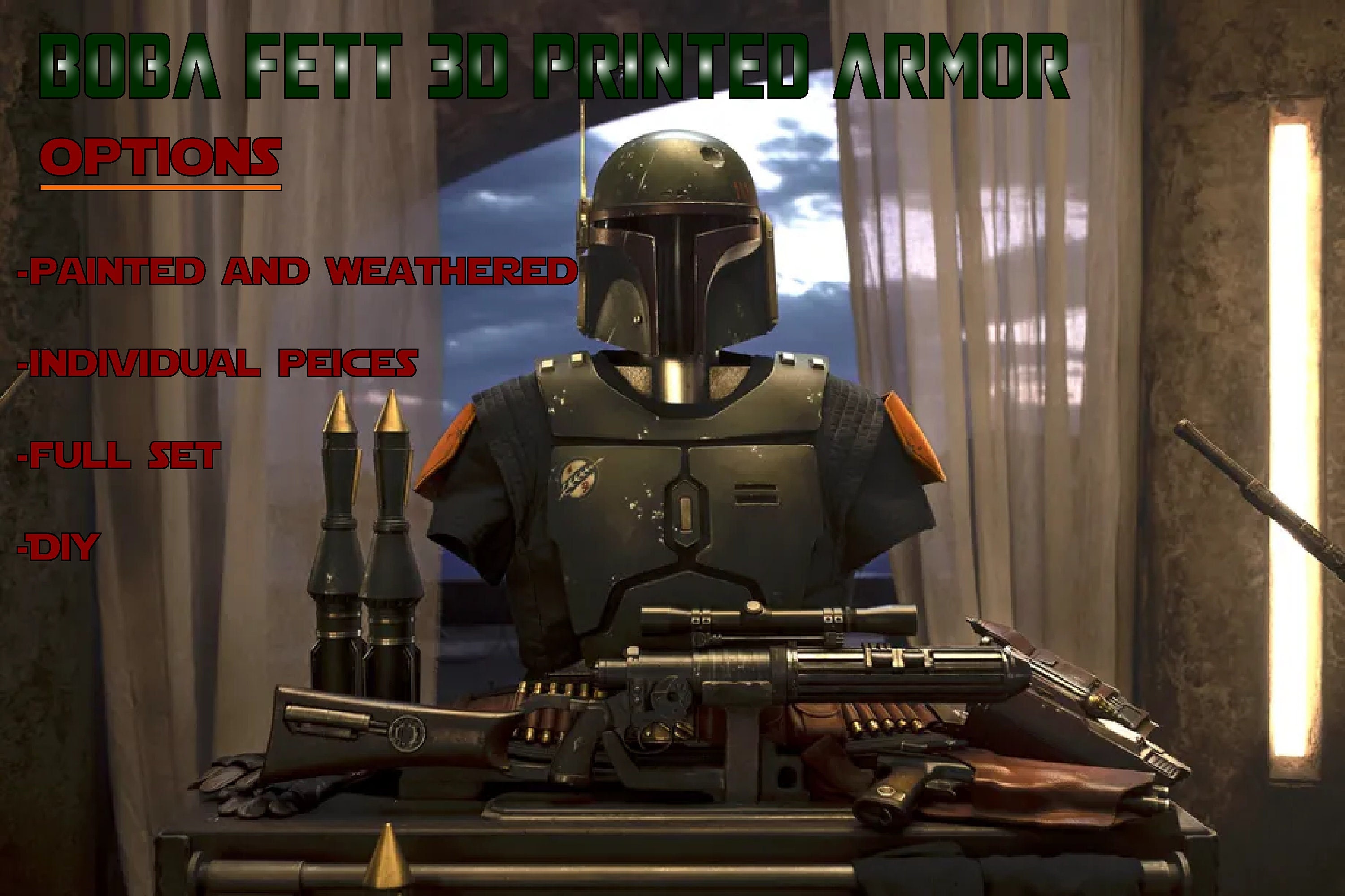Boba Fett 3D Printed Armor Full Set Multiple Sizes - Etsy