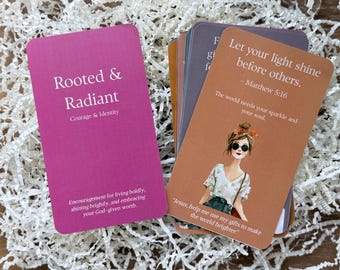 Coraggio e identità: carte di incoraggiamento cristiano per adolescenti e donne: set di scritture ispiratrici