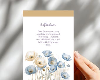 Schede bibliche stampabili per bambini: versetti della Bibbia cristiana, regalo per il battesimo (download digitale)