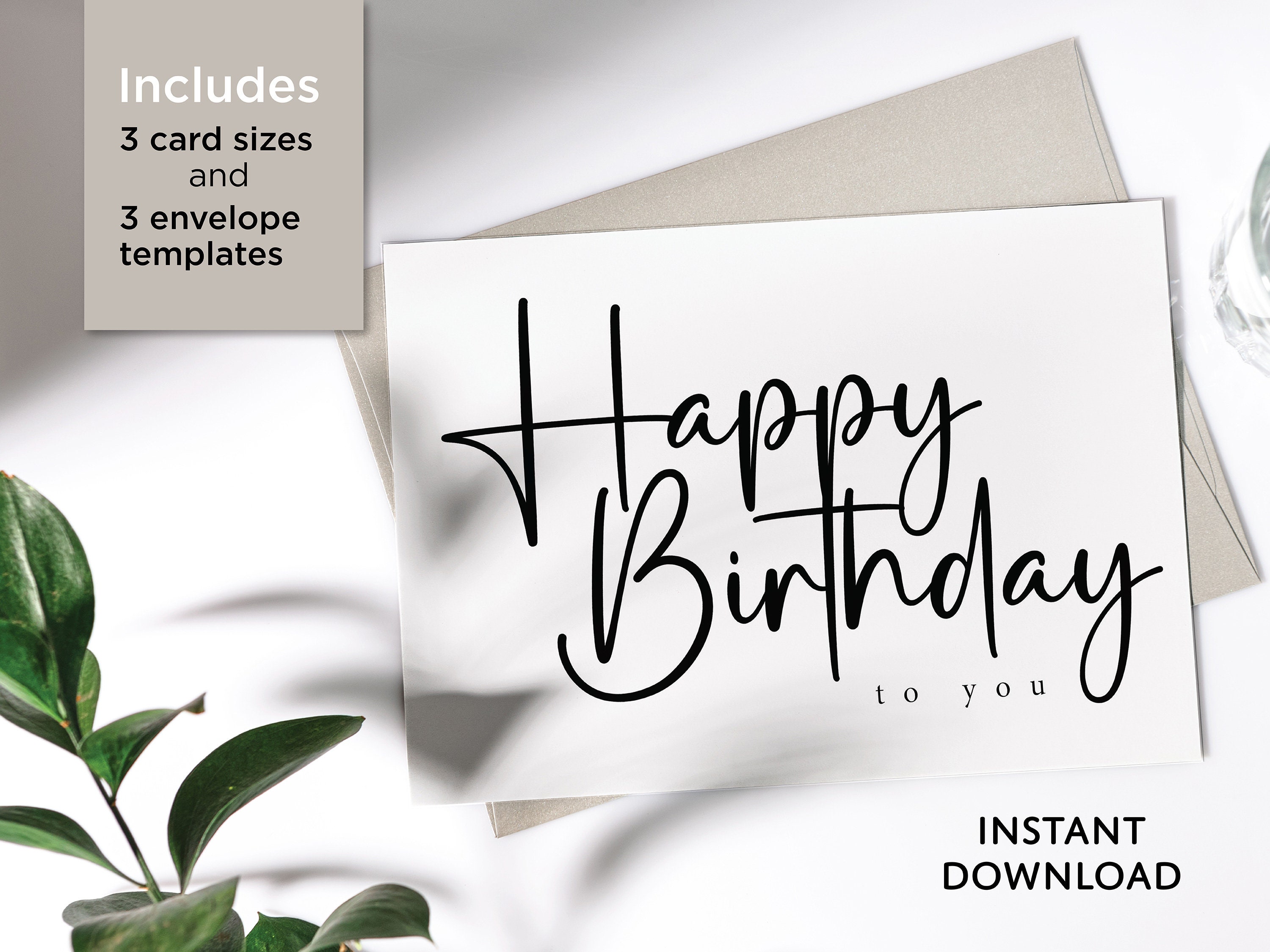 Printable Happy Birthday Card With Free Printable Envelope Templates ...