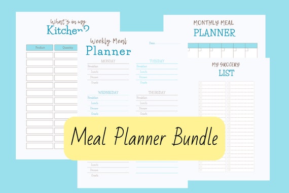 Meal Planner Printable Bundle - Etsy