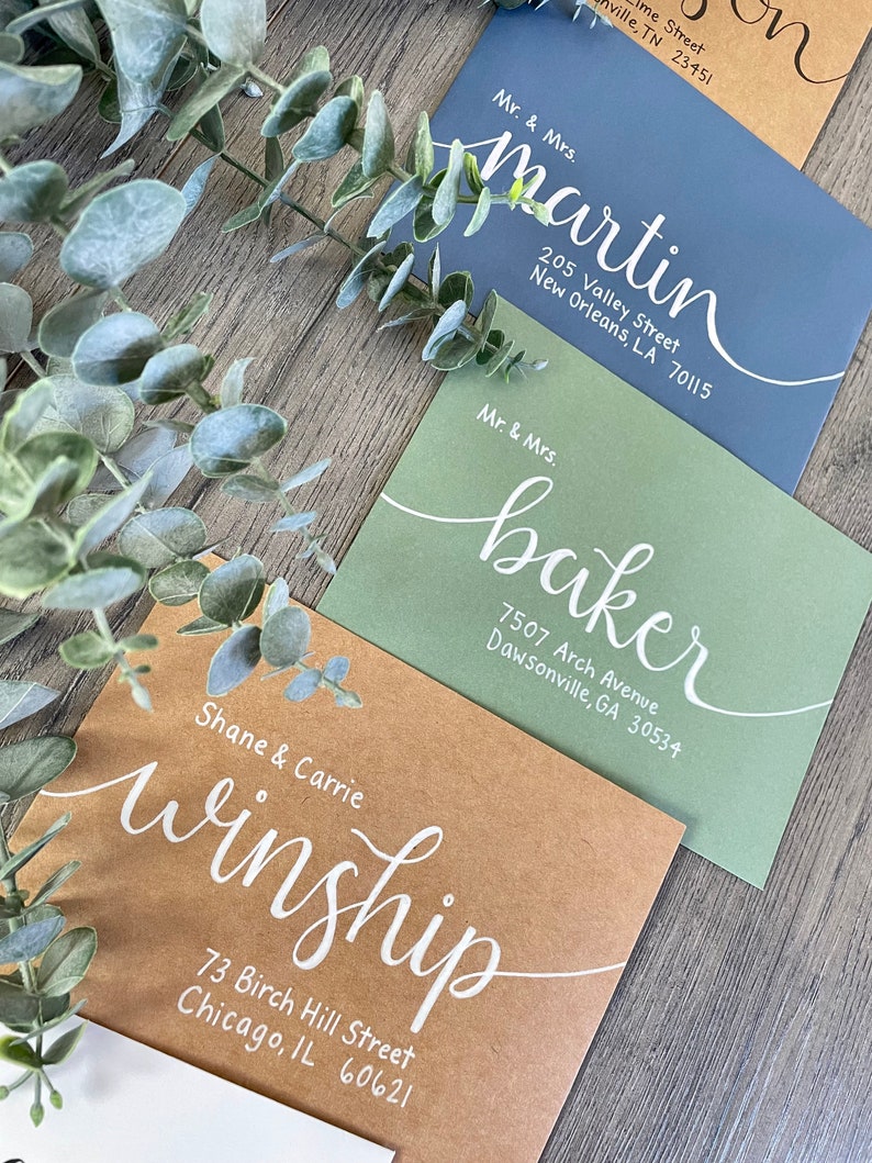 Handwritten Calligraphy, Custom Addressed Envelopes - Etsy