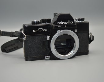 Vintage Minolta SRT101 35mm SLR film Camera Body TESTED