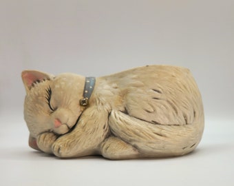 Vintage Grey Persian Sleeping Cat Planter