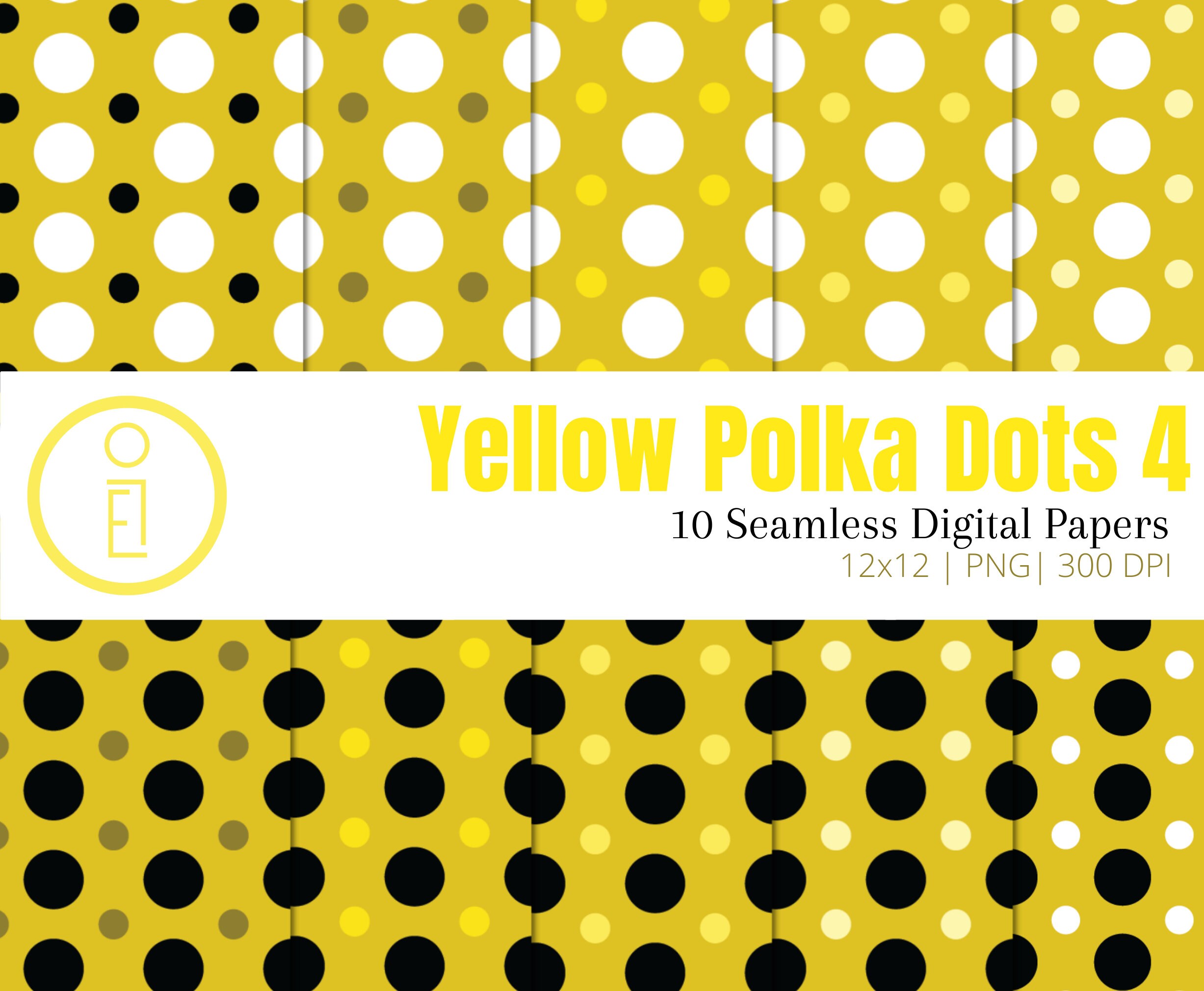 Yellow And Black Polka Dot Background