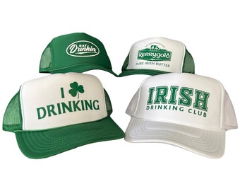 St. Patrick's Day Trucker Hat, St Pattys Hat, Green Trucker Hat, White Trucker Hat, Funny Trucker Hat, Irish Trucker Hat, St Patricks Hat