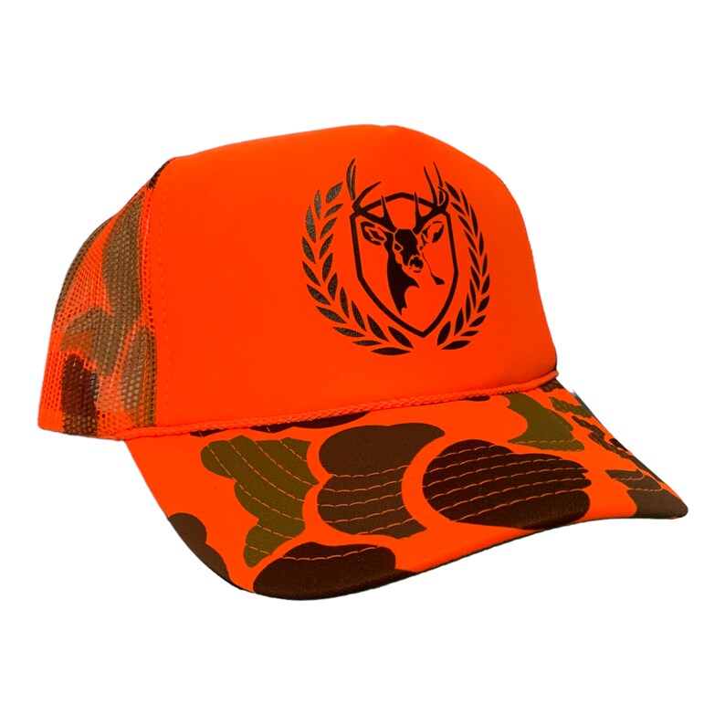 Deer Hunting Trucker Hat Trophy Buck Hat Orange Hunting Hat Etsy