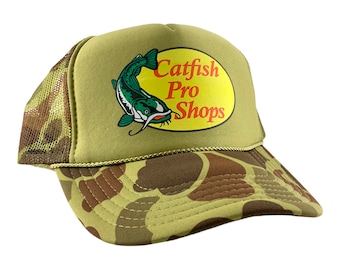 Catfish Pro Shops Hat, Trucker Hat, Fishing Hat, Father Gift, Gift for Him, Mesh Hat, Cap, Camo Hat, Lake Hat, Father's Day, Dad, Fish Hat