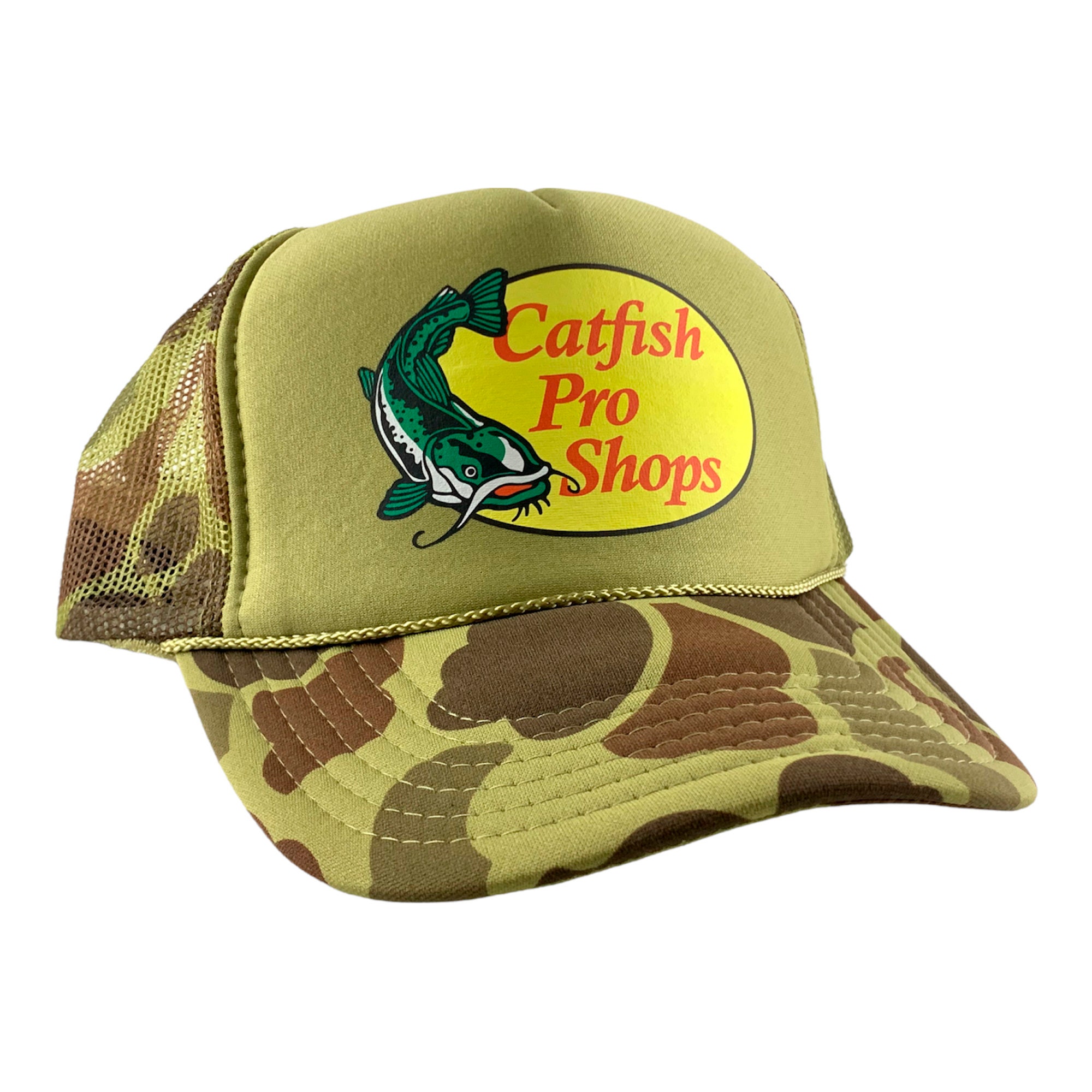 Catfish Pro Shops Hat, Trucker Hat, Fishing Hat, Father Gift, Gift for Him, Mesh Hat, Cap, Camo Hat, Lake Hat, Father's Day, Dad, Fish Hat