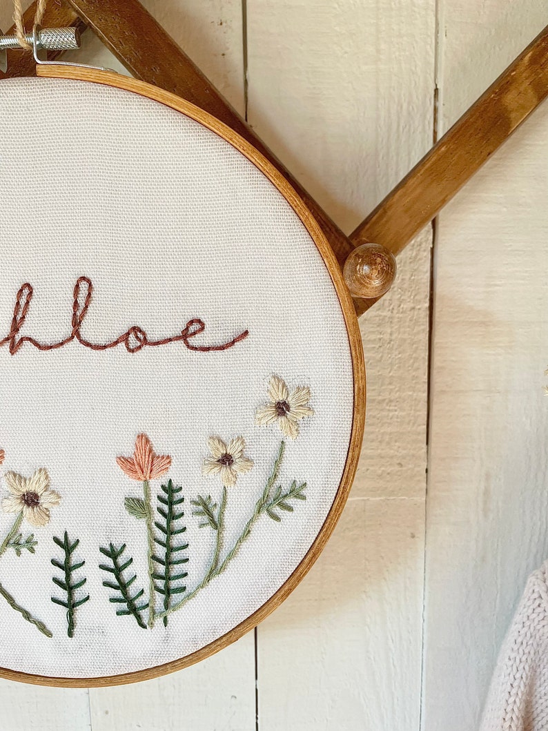 Keepsake Embroidery Custom Name Embroidery Hoop Nursery Etsy