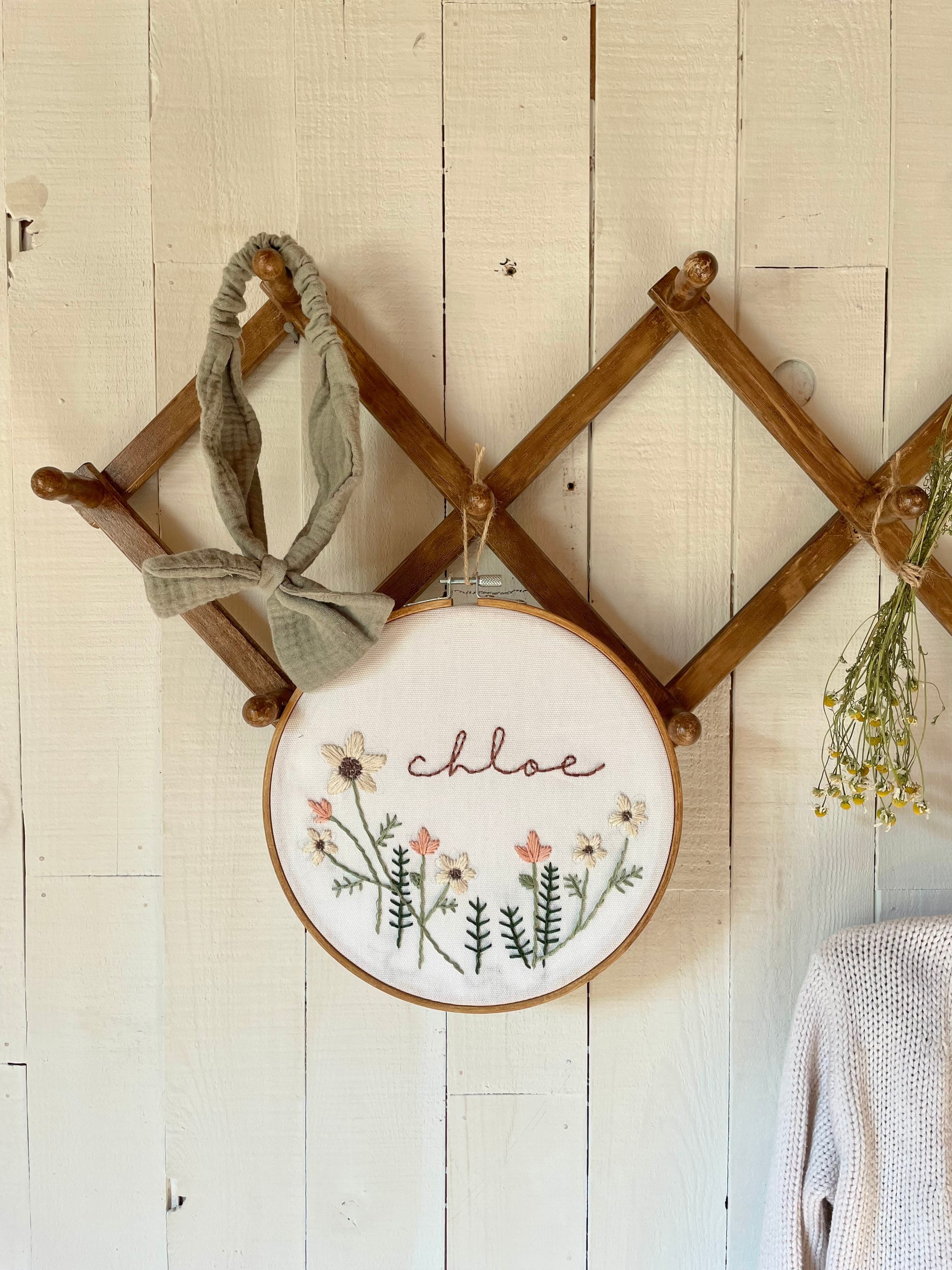 Keepsake Embroidery Custom Name Embroidery Hoop Nursery Etsy