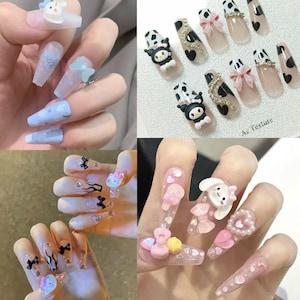 Sanrio Nail Art Stickers Decals Mini Nail Charms Hello Kitty Melody Keroppi