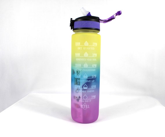 Kids Leakproof 22 oz Motivational Water Bottle with Straw & Time