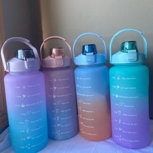 Half Gallon 64oz Motivational Water Bottle with Straw Time Marker BPA Free for Sport and Fitness