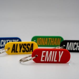 Custom Name Keychain – Personalized 3D Printed Name Tag | Bold Color Key Ring | Gift for Him Her | House Keys, Kids Bags, Backpack Tags